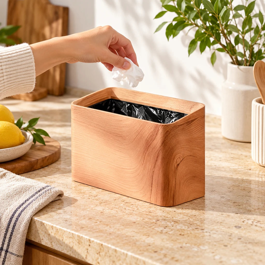 Vintage metal compost trash can for office