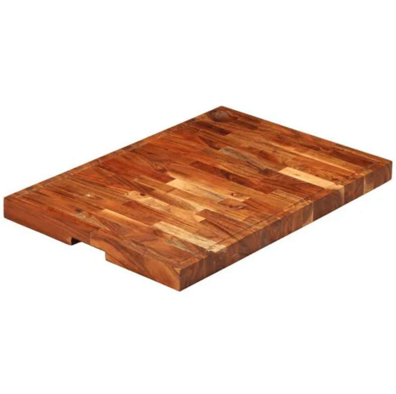 Planche à Découper en Acacia Massif avec Rainure à Jus
