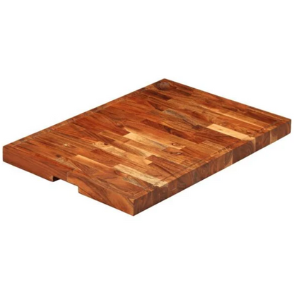 Planche à Découper en Acacia Massif avec Rainure à Jus