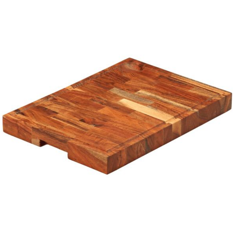 Planche à Découper en Acacia Massif avec Rainure à Jus