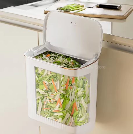 Poubelle Murale Inox Couvercle 12L