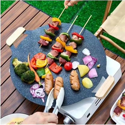 Poêle à griller portable antiadhésive ronde coréenne
