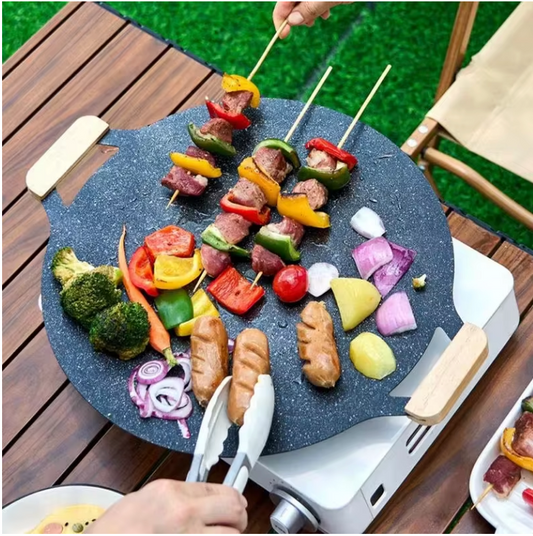 Poêle à griller portable antiadhésive ronde coréenne