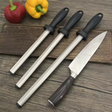 Bâton d'Affûtage Diamant Double Face – 10/12 Pouces – Acier et Poignée Ergonomique