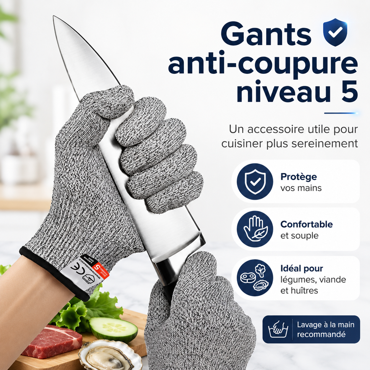 Gants de sécurité anti-coupure niveau 5