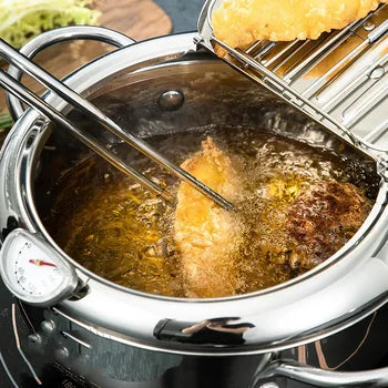 Friteuse Tempura,Marmite À Frire Profonde En Acier Inoxydable Avec Friteuse Tempura,Marmite À Frire Profonde En Acier Inoxydable Avec