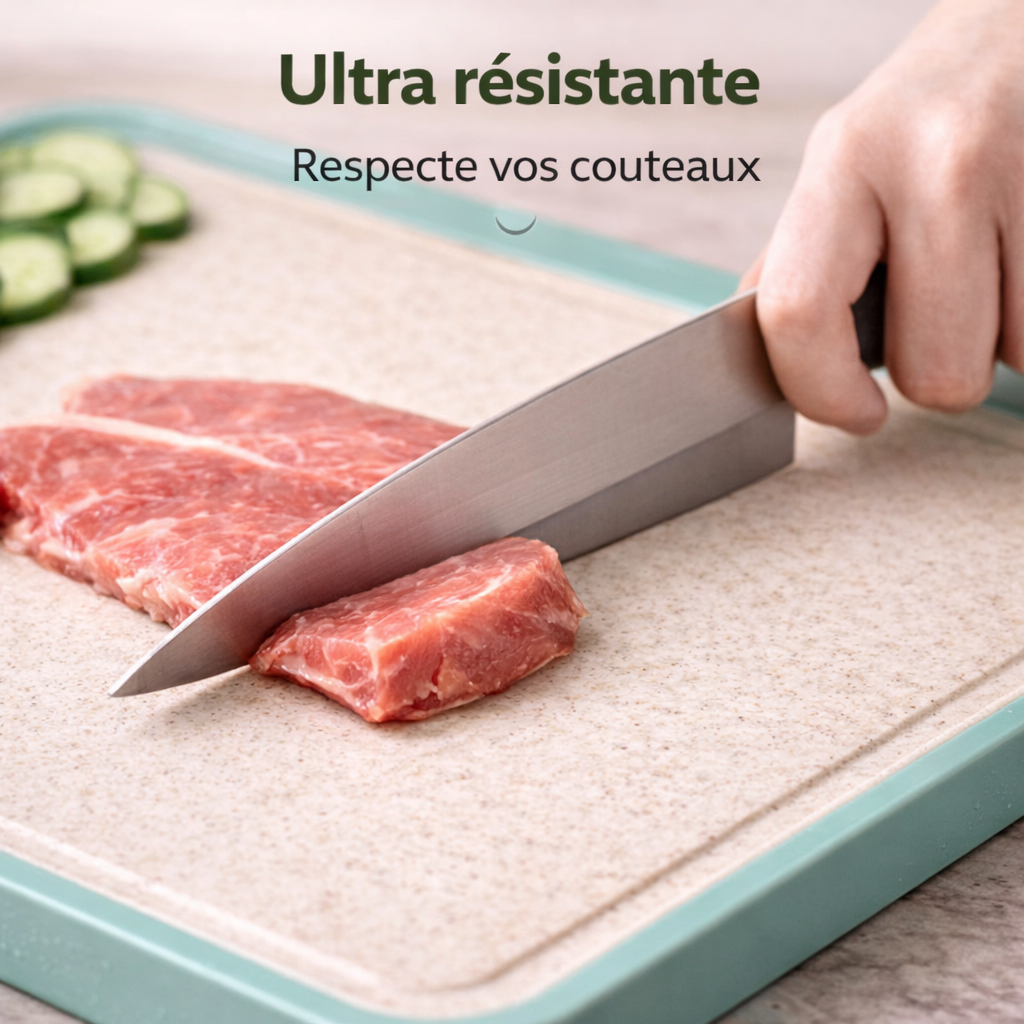 Planche à Découper Double Face Inoxydable avec accroche