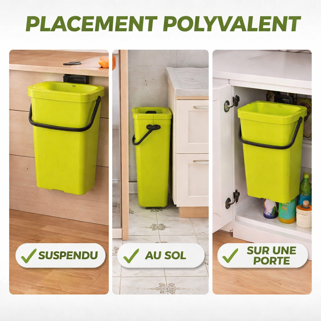 Poubelle Cuisine Inox Compact Hermétique