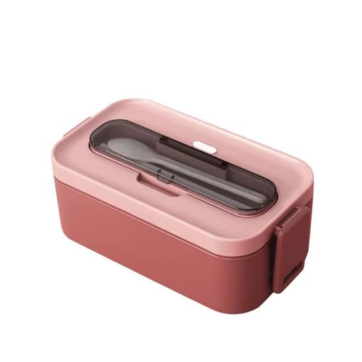 bento plastique compatible micro ondes 1 etage rose p