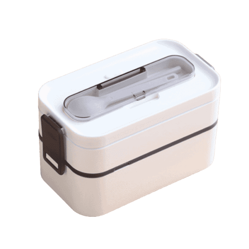bento plastique compatible micro ondes 2 etages blanche