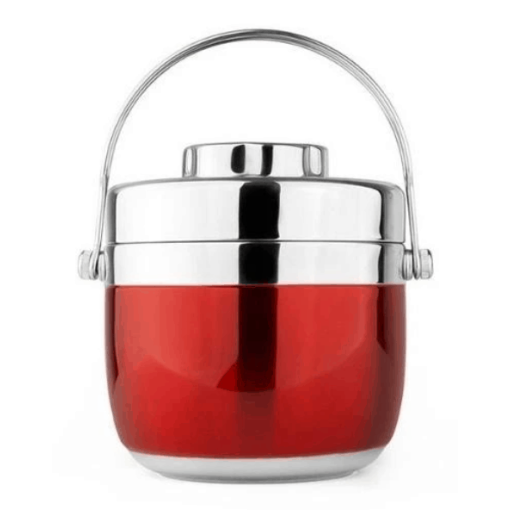 boite repas ronde inox isotherme rouge 1