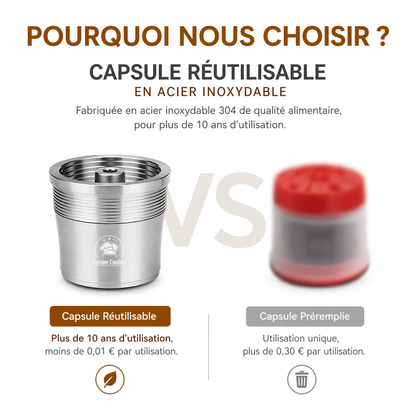 Capsules café rechargeable acier inoxydable illy X7.1