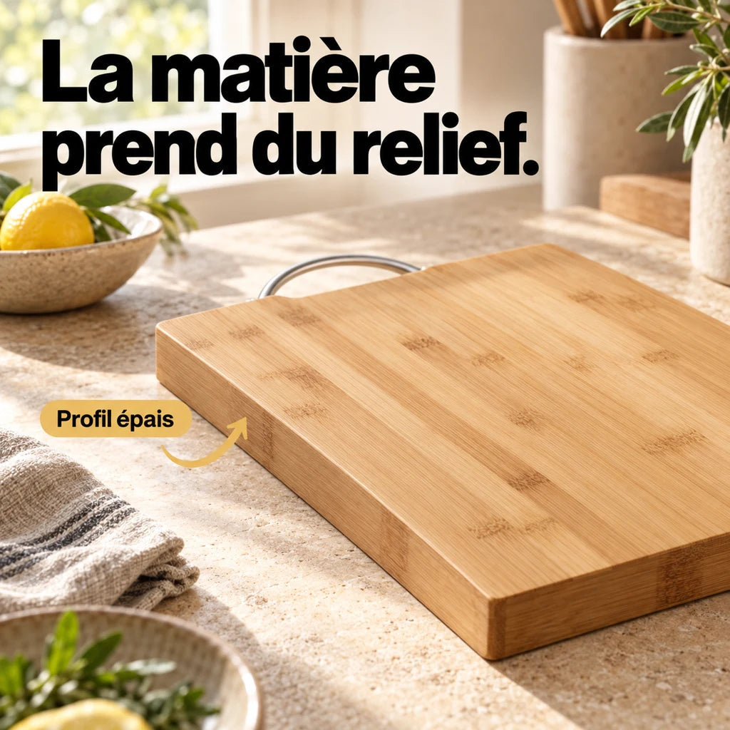 Planche à découper rectangulaire bambou bois massif — vue 5