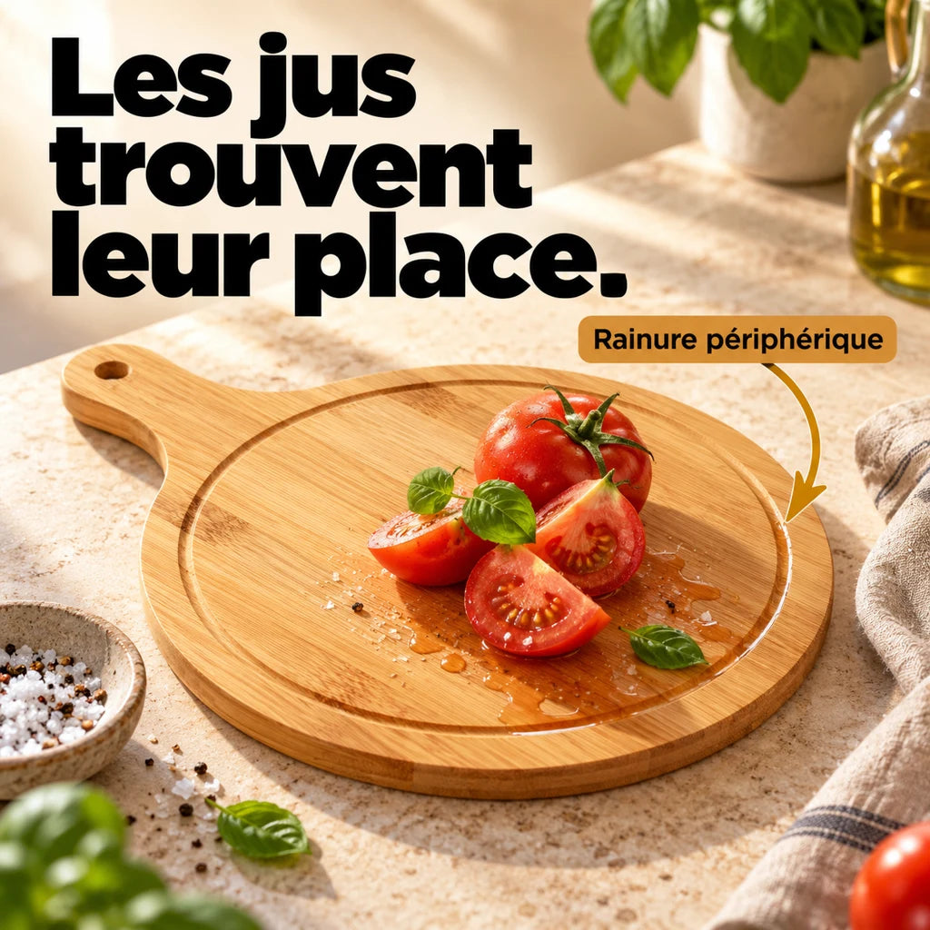Planche à découper en bambou base ronde bois — vue 3