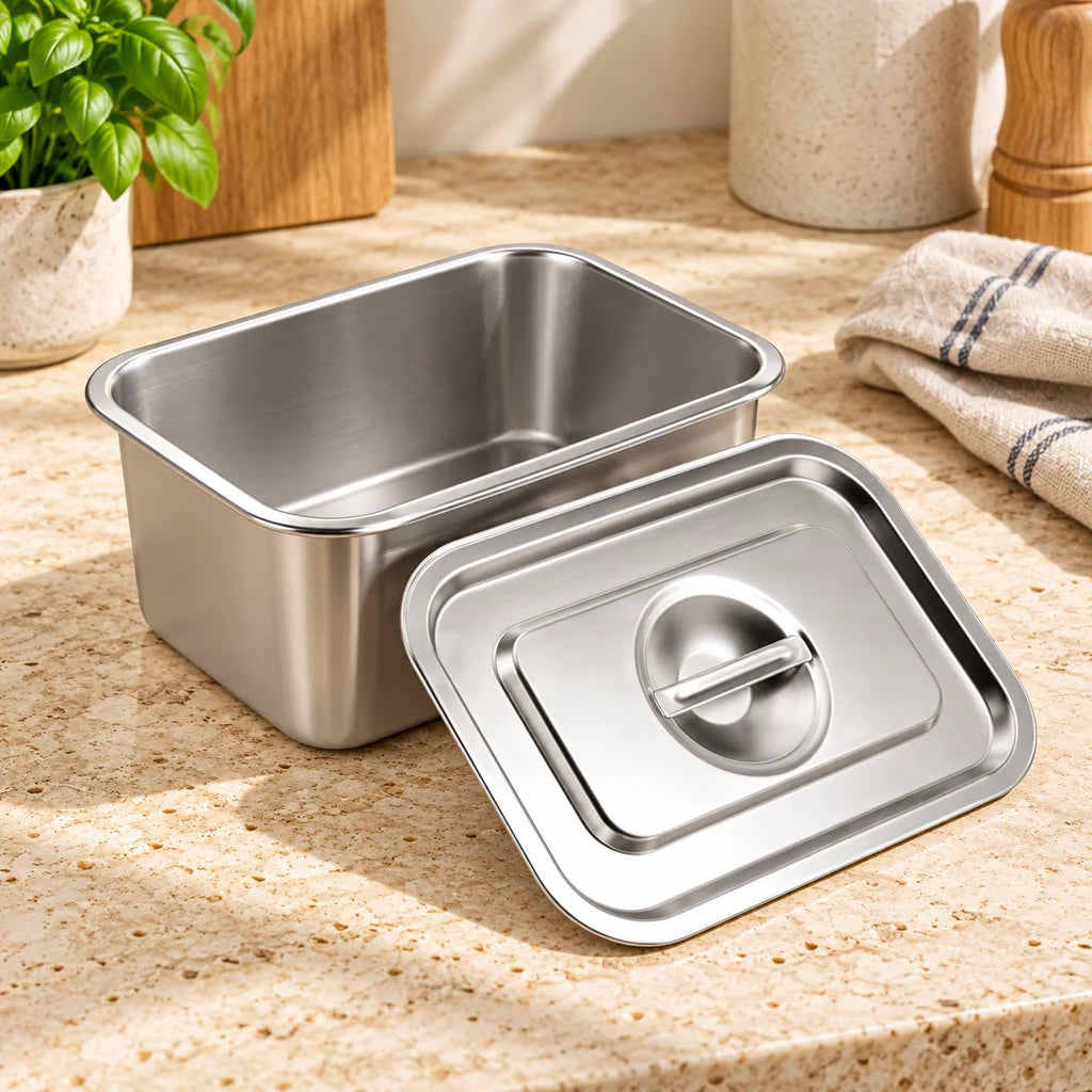 Compact Storage Stainless Steel Trash Can