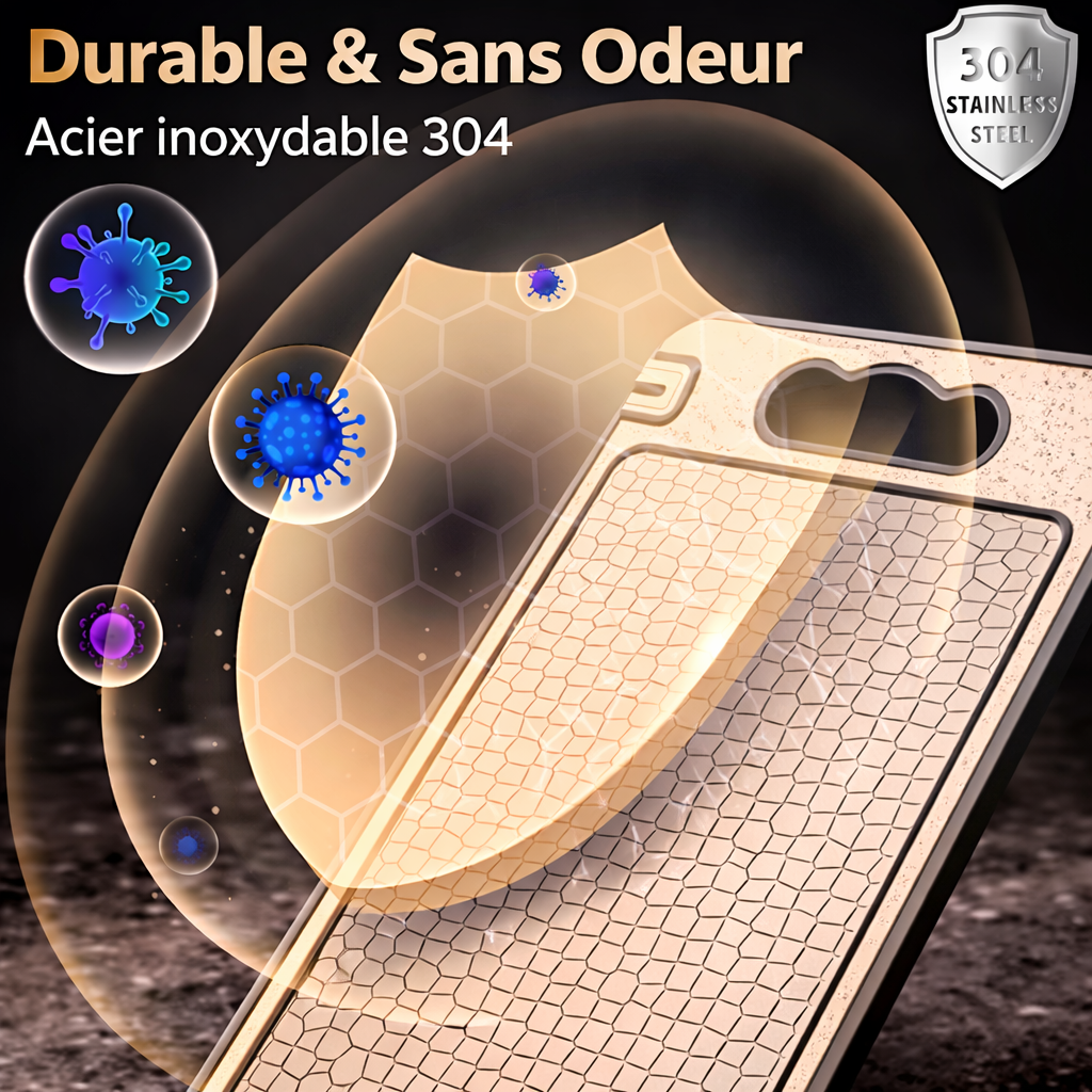 Planche inox double face antidérapante