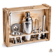 ensemble barman bois rustique shaker cocktail 11 pieces image 1