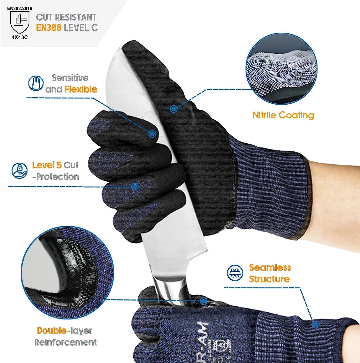 Gants de cuisine anti-coupure niveau 3 - Cuisine Confort image 2