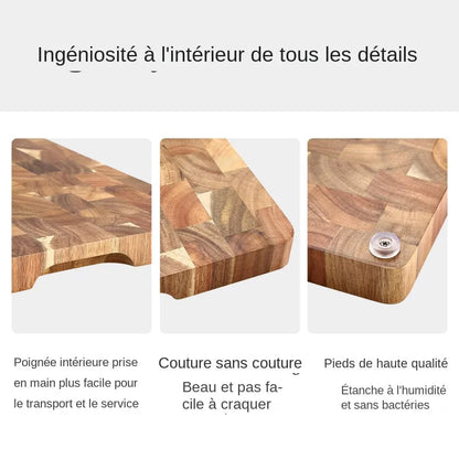 Planche à découper en bois d'acacia double face