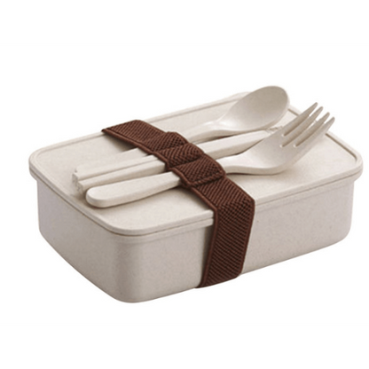 lunch box bento bambou beige avec couverts 1