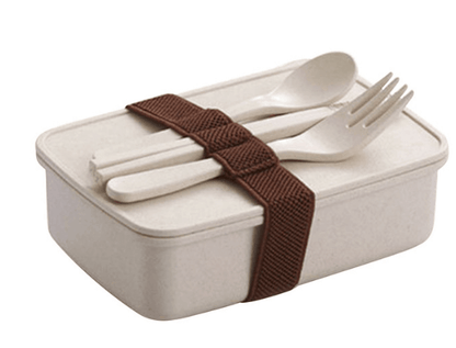 lunch box bento bambou beige avec couverts 1