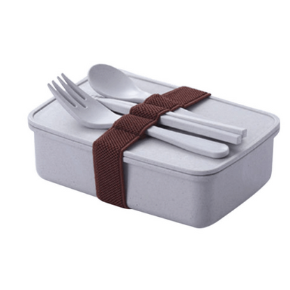 lunch box bento bambou bleue avec couverts 1