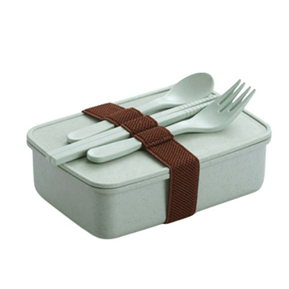 lunch box bento bambou verte avec couverts 1