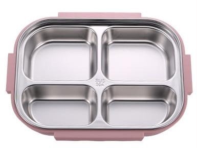 lunch box bento isotherme inox compartimentee rose 1