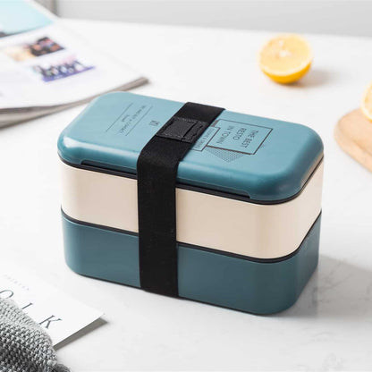 lunch box bento plastique isotherme multi etage bleue 2