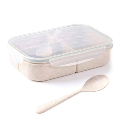 lunch box blanche triple compartiment en fibre de ble 1