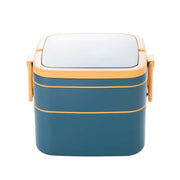 lunch box cube plastique double etage bleue 1