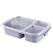 lunch box en fibre de ble bleue triple compartiment compatible micro ondes