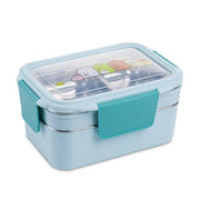 lunch box enfant inox compartimentee bleue motifs cartoon 1