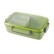 lunch box fibre de bambou triple compartiment avec couvercle transparent