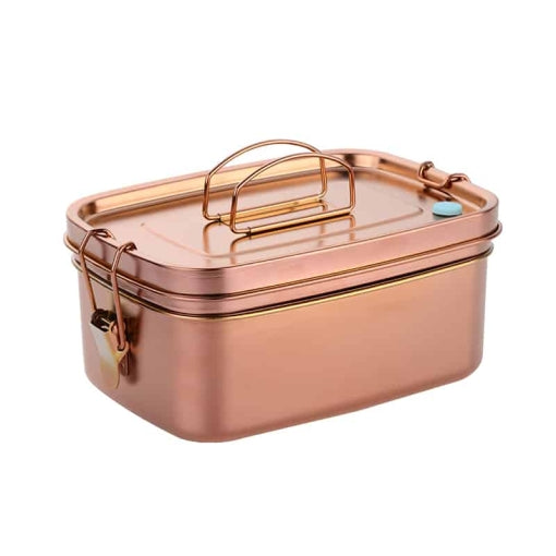 lunch box inox rose or avec poignee 1