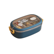 lunch box isotherme inox bleu couvercle transparent p