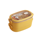 lunch box isotherme inox jaune couvercle transparent 2 etages