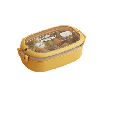 lunch box isotherme inox jaune couvercle transparent