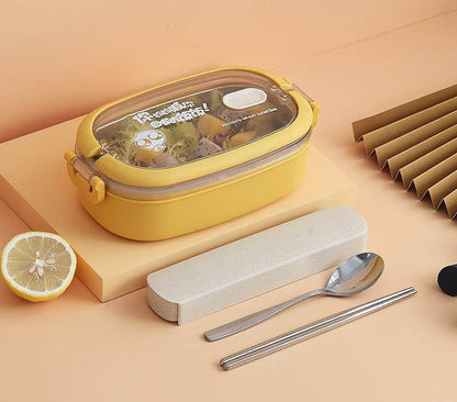 lunch box isotherme inox jaune couvercle transparent