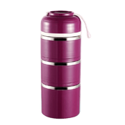 lunch box isotherme inox ronde multi etage violette 3 etages