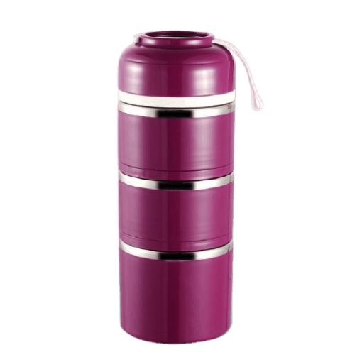 lunch box isotherme inox ronde multi etage violette 3 etages