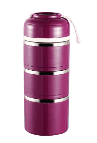 lunch box isotherme inox ronde multi etage violette 3 etages
