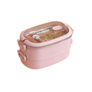 lunch box isotherme inox rose couvercle transparent 2 etages