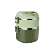 lunch box multi etage verte inox avec poignee 2 etages