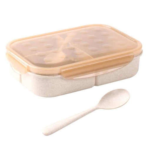lunch box orange triple compartiment en fibre de ble 1