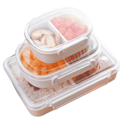 lunch box plastique compartimentee avec couvercle transparent 1