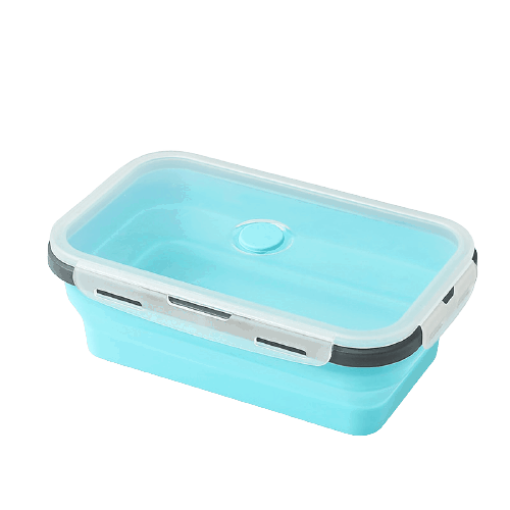 lunch box pliable en silicone 500ml bleue 1