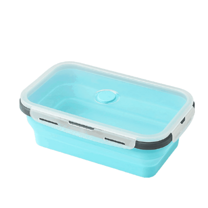 lunch box pliable en silicone 500ml bleue 1