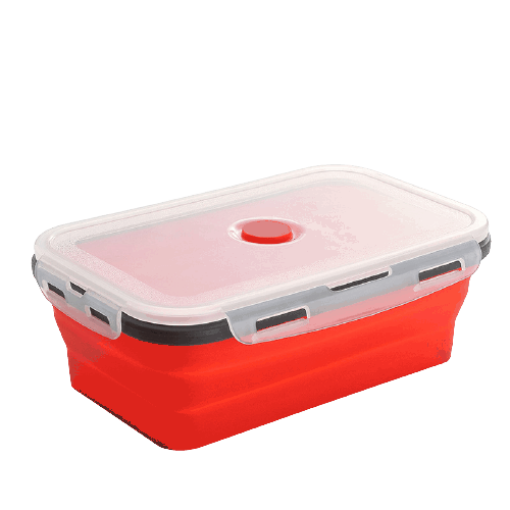 lunch box pliable en silicone 800ml rouge