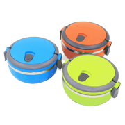 lunch box ronde Isotherme inox avec poignee 1